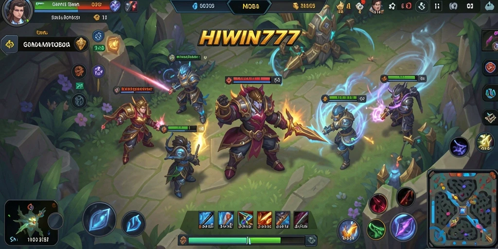 Gameplay seru HIWIN777 dalam pertarungan arena MOBA.