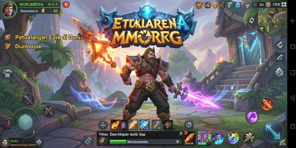 Gameplay menarik HOKIARENA dengan pertempuran epik dan eksplorasi.