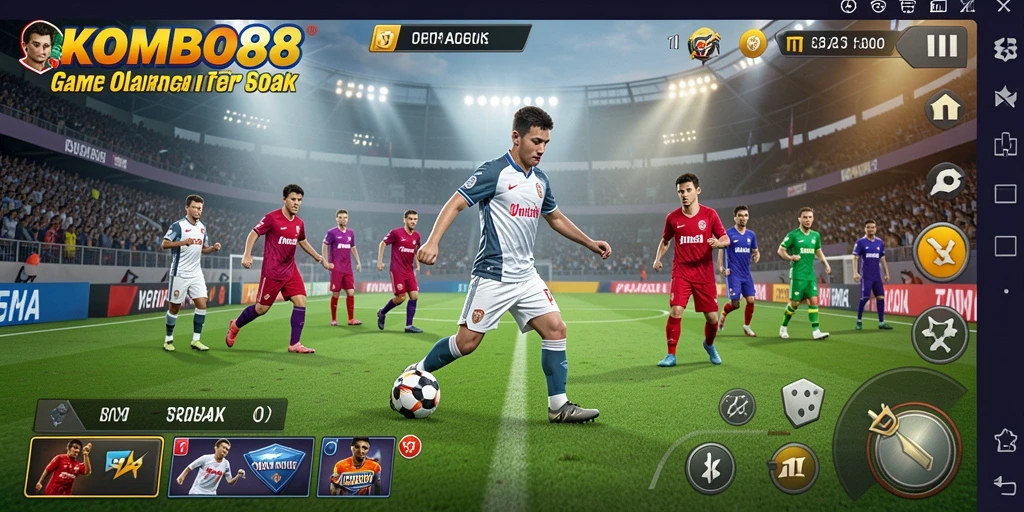 Screenshot utama KOMBO88 menampilkan pemain dalam aksi kompetitif.
