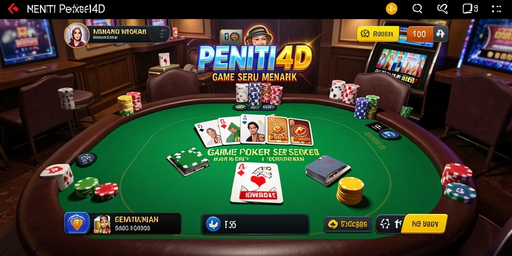 Tampak layar permainan poker yang menarik di PENITI4D.