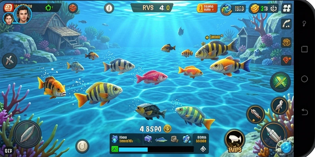 Tampilan gameplay memikat dari RVIP3 dalam aksi Tembak Ikan.
