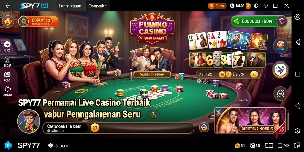 Screenshot gameplay menarik dari SPY77 yang menampilkan dealer langsung.