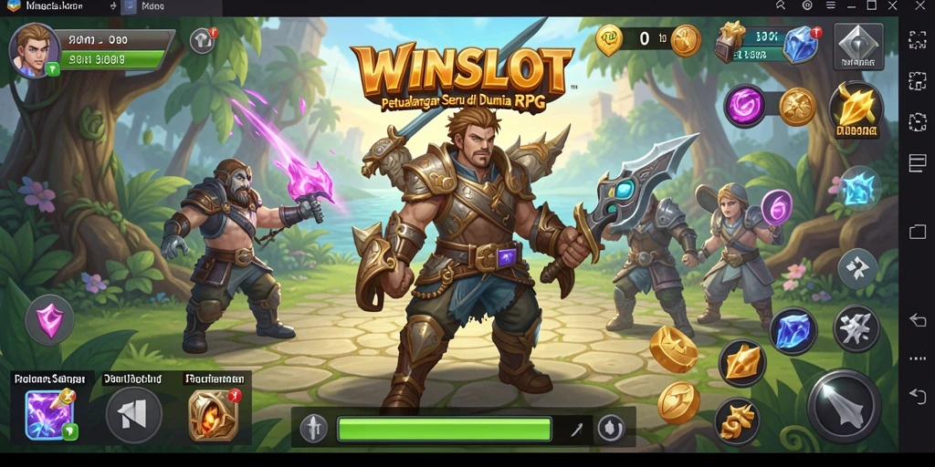 Screenshot gameplay <strong>WINSLOT</strong> menampilkan pertarungan seru di dunia RPG.
