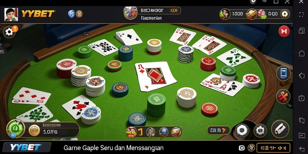 Tampilan menarik gameplay Gaple di YYBET.